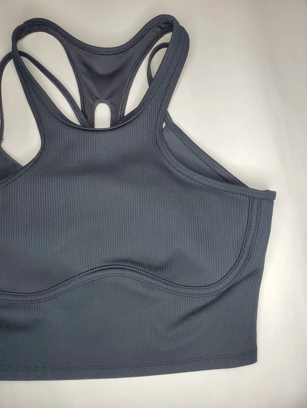 ALO Ribbed Airlift Enchanted Bra Tank in Black Size S